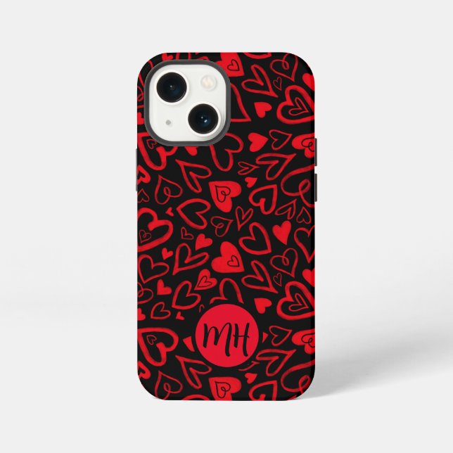 Coque iPhone Étui de téléphone pour la Saint-Valentin Monogramm (Verso)