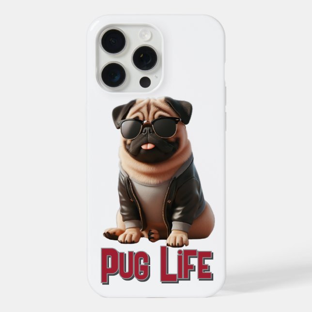 Coque iPhone Étui de téléphone Pug Life (Verso)