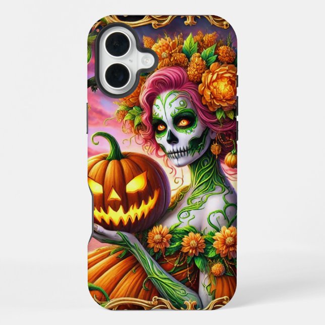 Coque iPhone Étui de téléphone Pumpkin Lady (Verso)