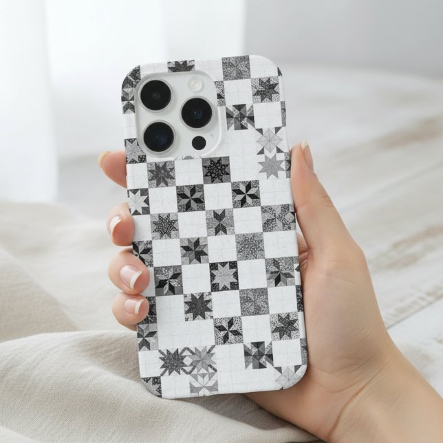 Coque iPhone Étui de téléphone Quilt Star motif patchwork géomé (Créateur téléchargé)