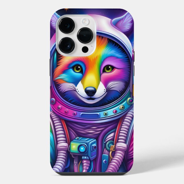 Coque iPhone Étui de téléphone - Renard de l'espace  (Verso)