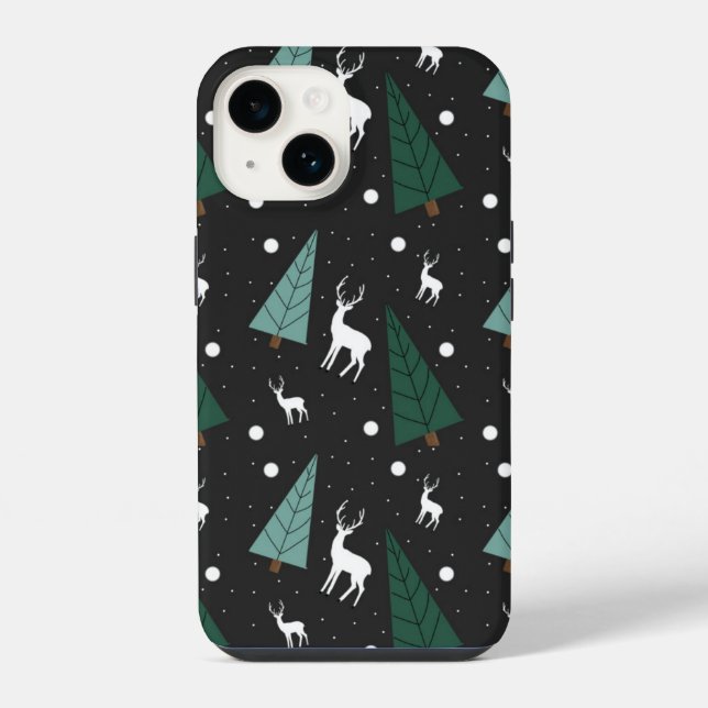 Coque iPhone Étui de téléphone Renne de Noël (Verso)