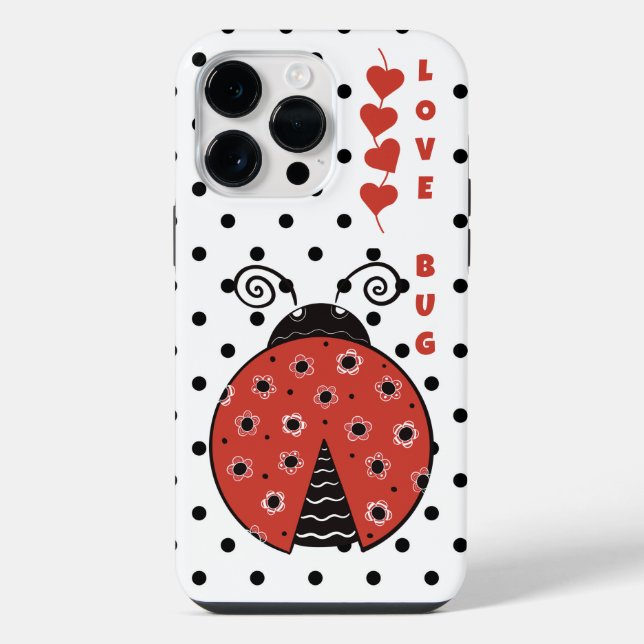 Coque iPhone Étui de téléphone robuste Love Bug Ladybug (Verso)