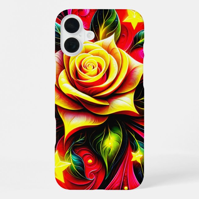 Coque iPhone Étui de téléphone Rose Art (Verso)