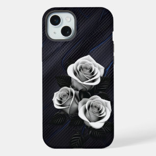 Coque iPhone 15 Plus Étui de téléphone rose noir et blanc