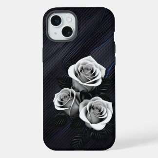 Coque iPhone 15 Plus Étui de téléphone rose noir et blanc