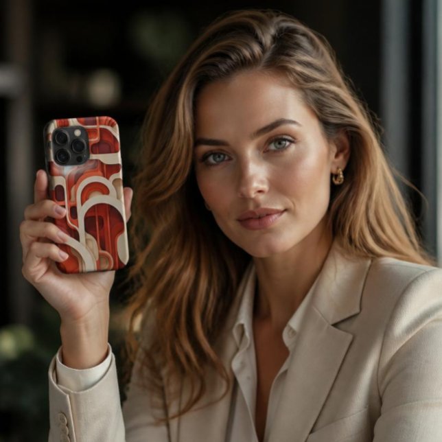 Coque iPhone Étui de téléphone rouge rétro (Créateur téléchargé)