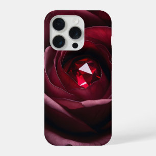 Coque iPhone 15 Pro Étui de téléphone Satinheart Rouge – Rose Gem