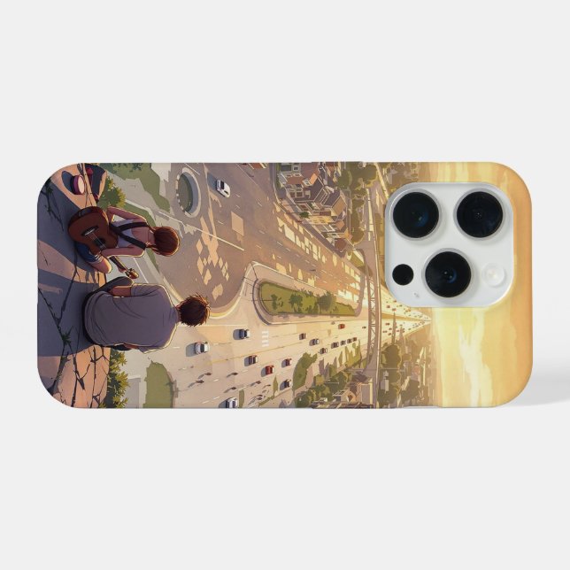 Coque iPhone Étui de téléphone Scénique Couple de l'Heure Dorée (Verso Horizontal)