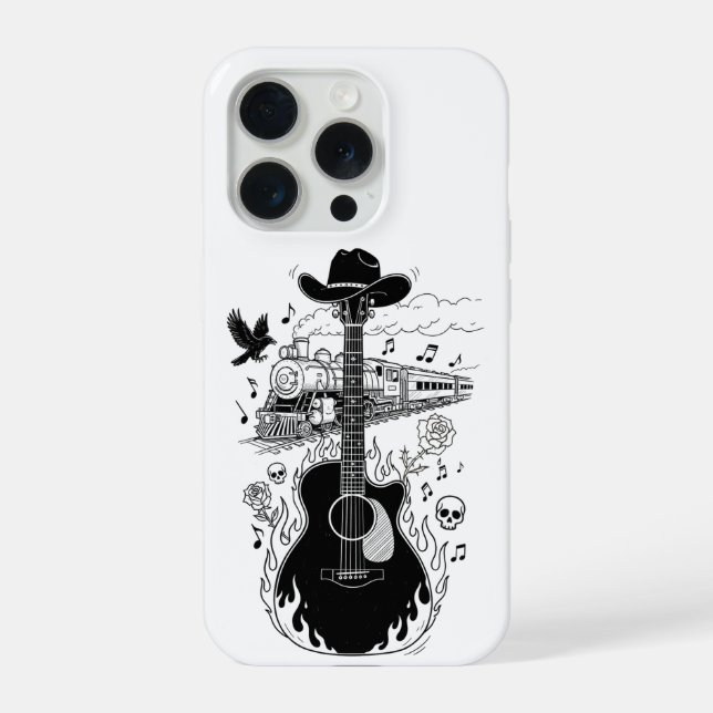 Coque iPhone Étui de téléphone sur le thème de Johnny Cash (Verso)