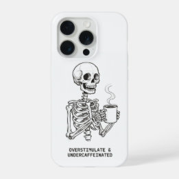 Coque iPhone 15 Pro Étui de téléphone surstimulé et sous-caféiné 