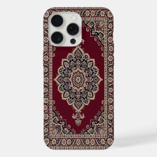 Coque iPhone 15 Pro Max Étui de téléphone Tapis Persan Rouge Classique – M