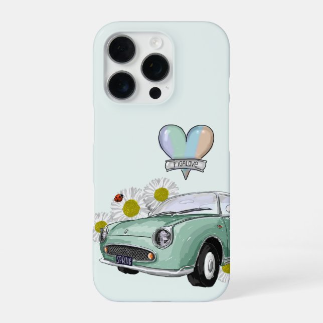 Coque iPhone Étui de téléphone vert émeraude Figaro (Verso)