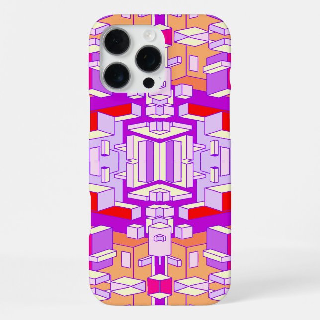 Coque iPhone Étui de téléphone violet, rouge et orange (Verso)