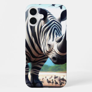 Coque iPhone 16 Plus Étui de téléphone Zèbre Rhinocéros