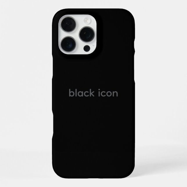 Coque iPhone Étui de typographie - Icône noire (Verso)