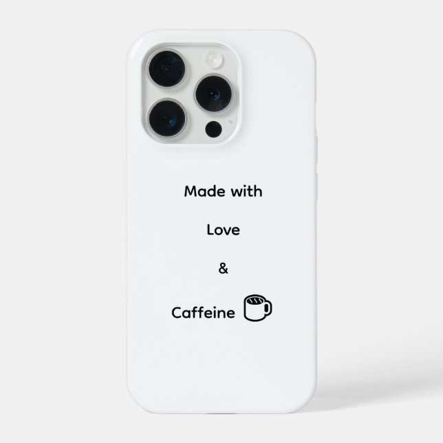 Coque iPhone Étui drôle pour iPhone 15 Pro - Fait avec amour &  (Verso)