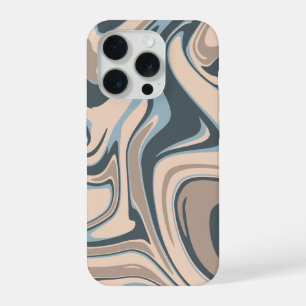 Coque iPhone 15 Pro Étui 'Earth Tone Marble Swirl' pour iPhone 15 Pro