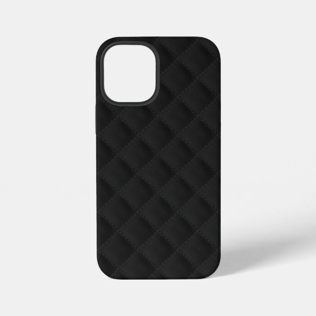 Coque iPhone Étui en cuir noir matelassé Case-Mate pour iPhone (Verso)