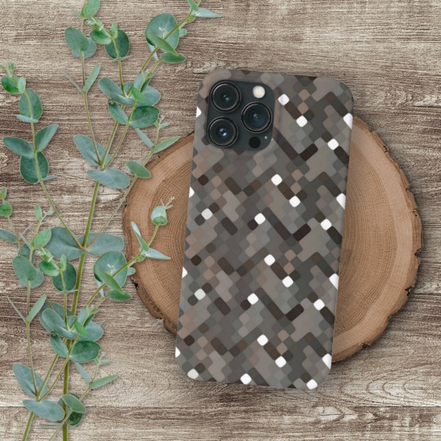 Coque iPhone Étui en mosaïque gris taupe marron blanc Case-Mate (Créateur téléchargé)