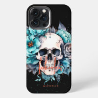 Étui fantaisie crâne floral pour adulte Halloween