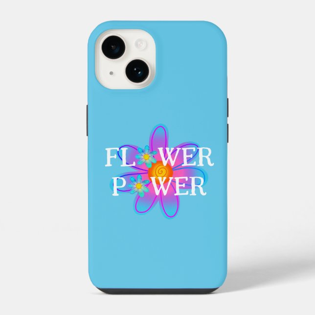 Coque iPhone Étui Fleur Power Blue Case-Mate pour iPhone (Verso)