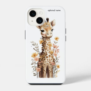 Coque Pour iPhone 14 Étui floral pour bébé girafe sucré Case-Mate iPhon
