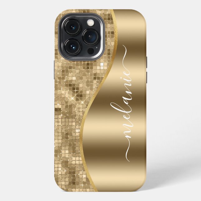 Coque iPhone Étui Gold Glam Glitter Case-Mate pour iPhone (Verso)