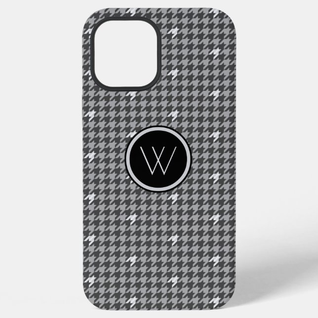 Coque iPhone Étui Houndstooth avec accent argent Case-Mate (Verso)
