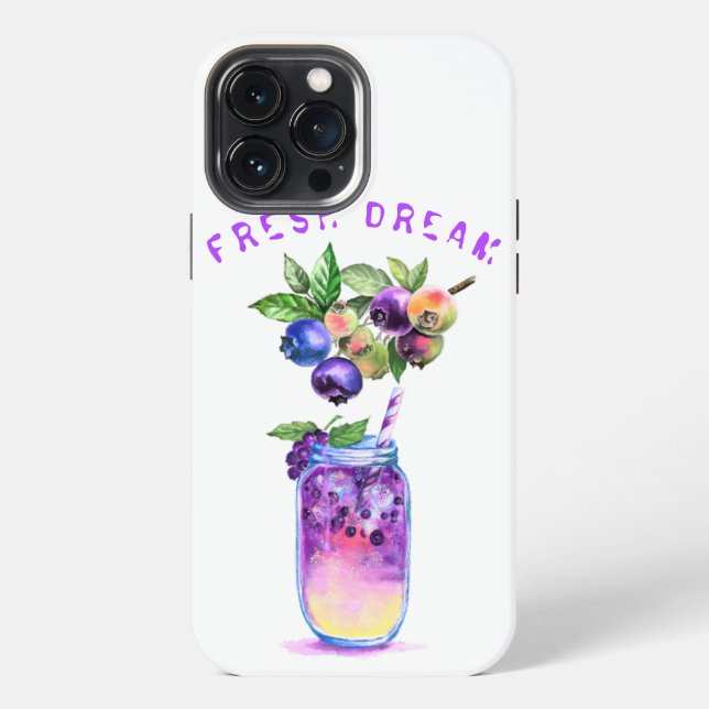 Coque iPhone Étui iPad pour boisson fraîche au jus de myrtille (Verso)