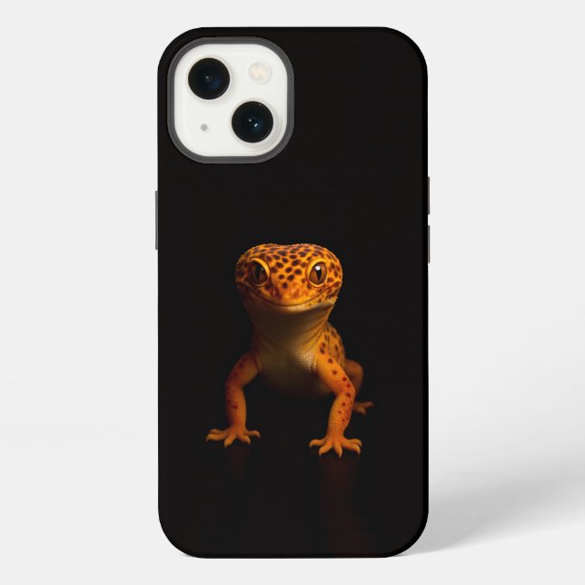 Coque iPhone Étui iPhone 13 Black 4 Luxe, Gecko léopard (Verso)