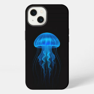Etui iPhone 13 Étui iPhone 13 Black 4 Luxe, méduse néon bleu