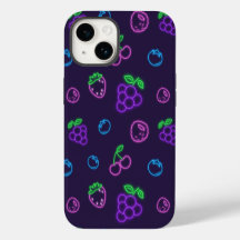 Étui iPhone 14 à motif néon de baies