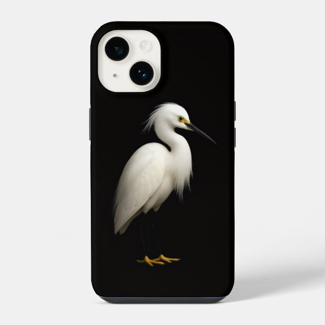 Coque iPhone Étui iPhone 14 Case-Mate Black 4 Luxe, Aigrette ne (Verso)