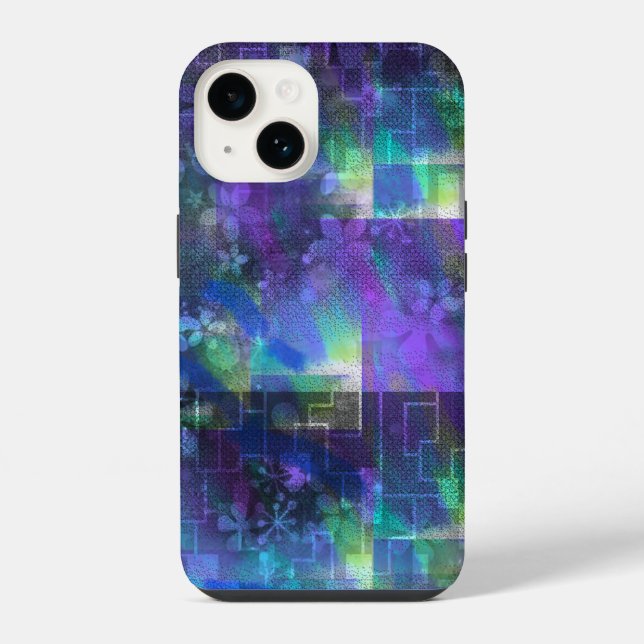 Coque iPhone Étui iPhone 14 Midnight Bloom - Abstrait floral (Verso)