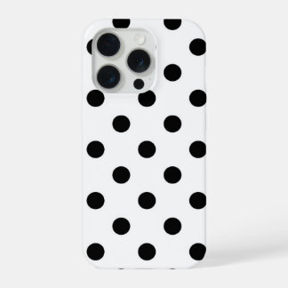 Coque iPhone 15 Pro Étui iPhone 15 Pro à pois noirs