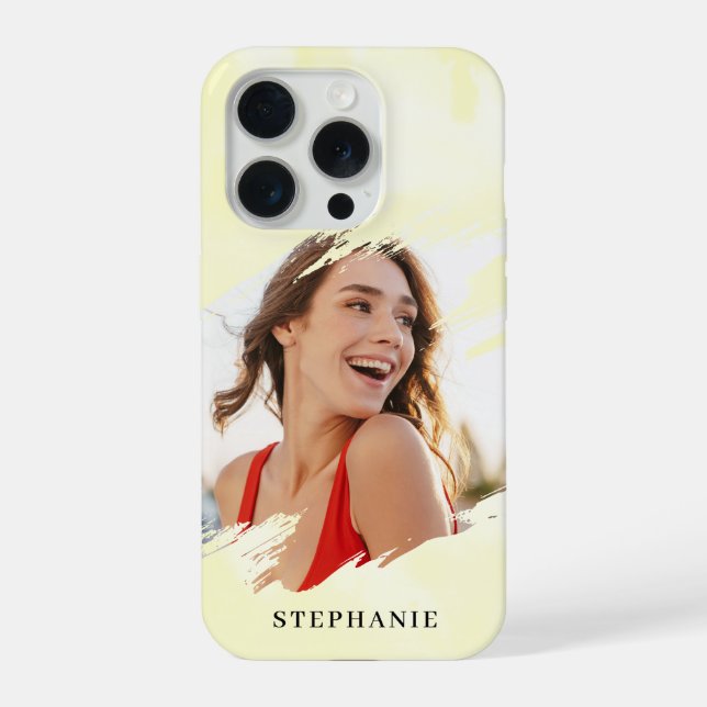 Coque iPhone Étui iPhone 15 Pro avec photo et nom personnalisés (Verso)