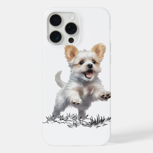 Coque iPhone Étui iPhone 15 Pro Max « Chiot Mignon » – Chien Ad (Verso)