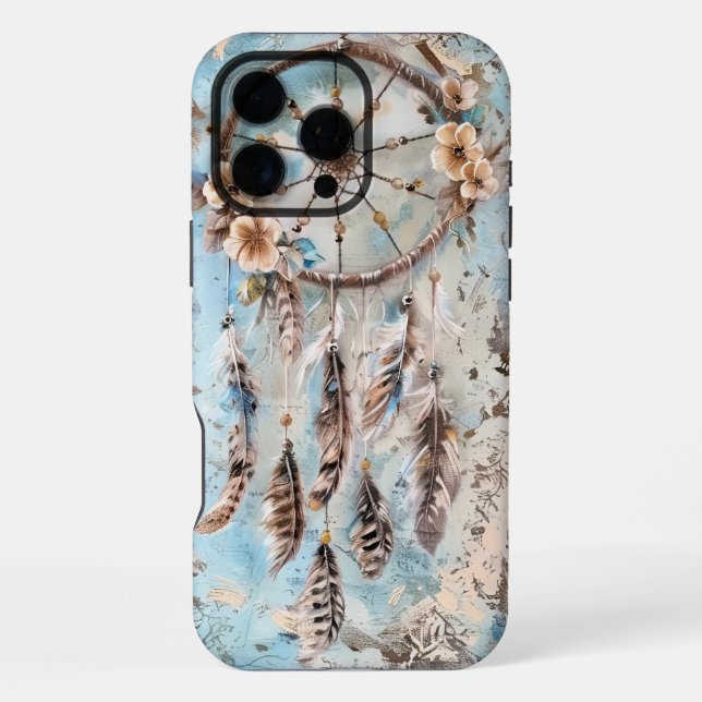Coque iPhone Étui iPhone 16 / iPad Dreamcatcher en plume (Verso)