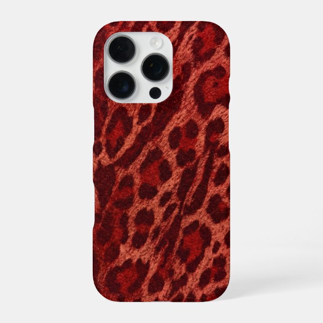 Coque iPhone Étui iPhone 16 Pro Max guépard rouge (Verso)