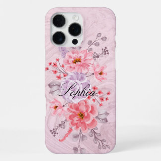 Coque iPhone 16 Pro Max Étui iPhone 16 Pro personnalisé avec fleurs sauvag