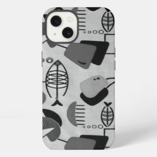 Etui iPhone 13 Étui iPhone 6 motif atomique noir et blanc