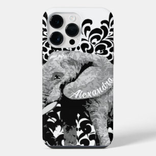 Coque Pour Pour iPhone 14 Pro Max Étui iPhone 6 personnalisé éléphant damassé