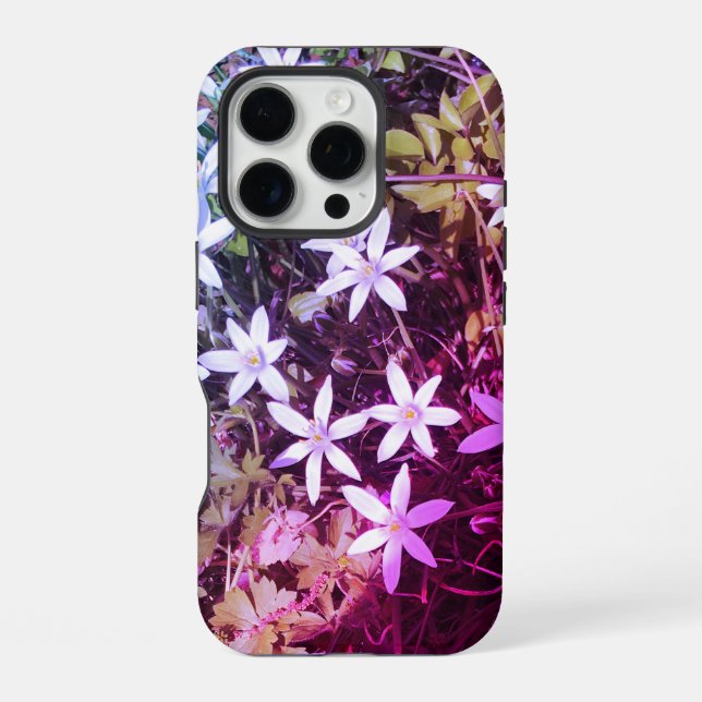 Coque iPhone Étui iPhone à fleur d'étoile blanche (Verso)
