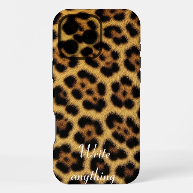 Coque iPhone Étui iPhone à impression d'animal en faux cuir de  (Verso)