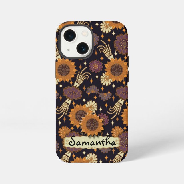 Coque iPhone Étui iPhone à mains squelettiques florales pour la (Verso)