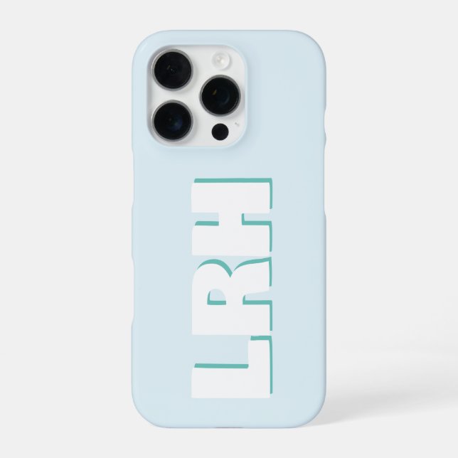Coque iPhone Étui iPhone à monogramme de style propre et grand  (Verso)