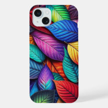Étui iPhone à motif de feuille aux couleurs kaléid