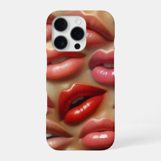 Coque iPhone 16 Pro Étui iPhone à motif lèvres colorées