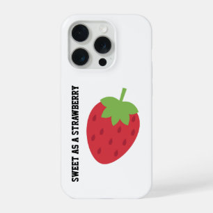 Coque iPhone 15 Pro Étui iPhone à motif minimaliste de fraise